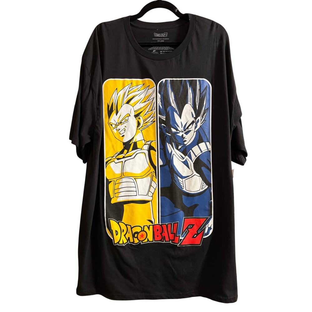 Dragon Ball Z Big Men's Vegeta Black Yellow & Blue Anime T-Shirt Size 3XL New